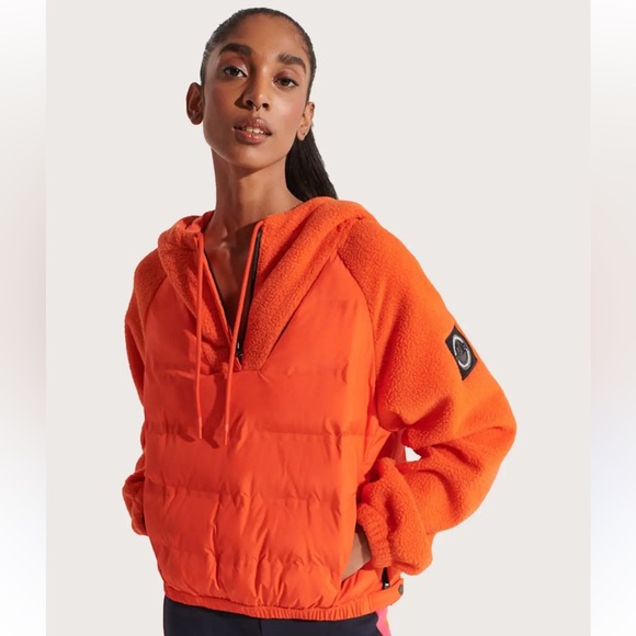 Superdry Women’s Everest Expedition Storm Hybrid Bold Orange Fleece 10 Jacket - Picture 1 of 17